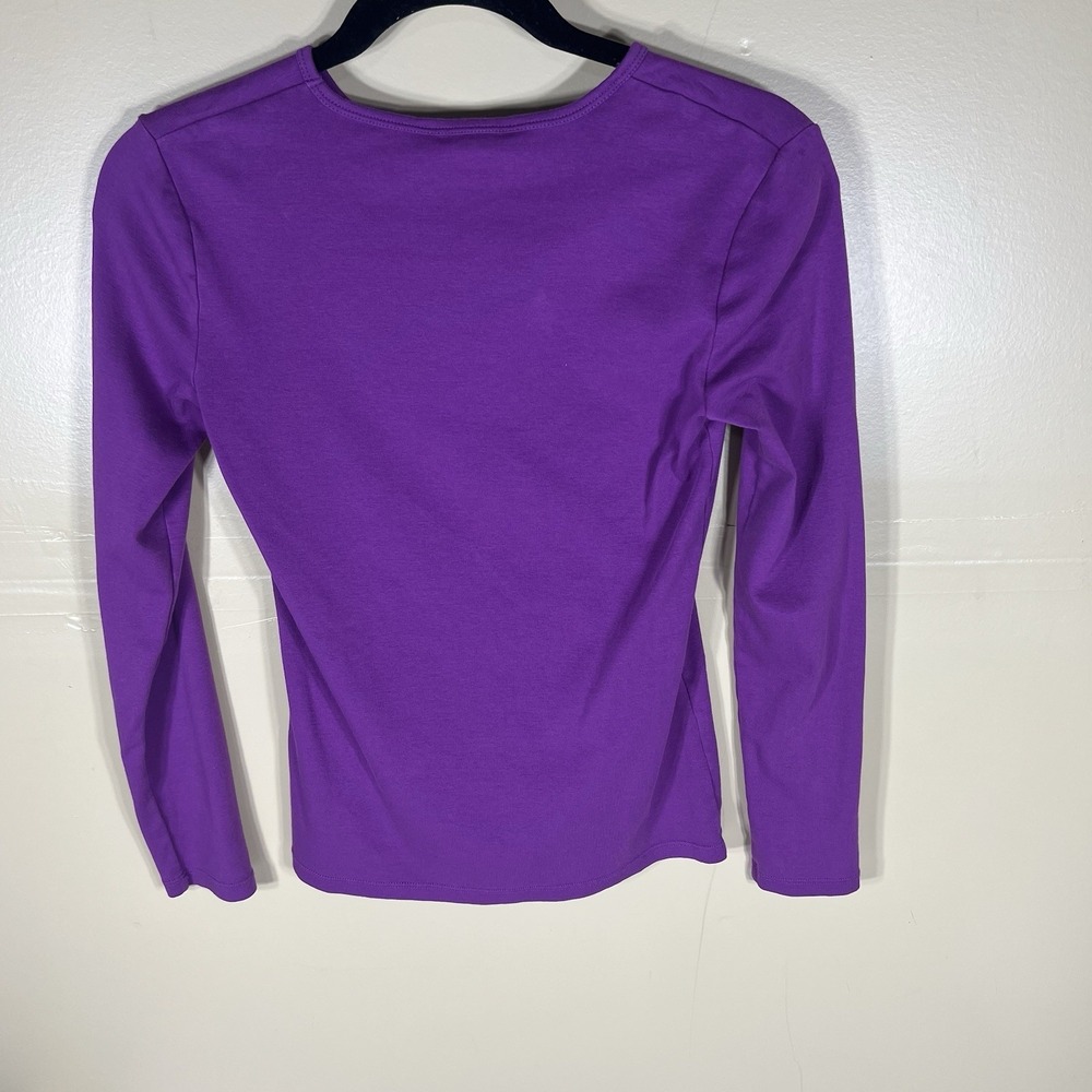 Lauren Ralph Lauren Womens XS Purple Long Sleeve Stretch Knit Top Solid - Picture 4 of 8